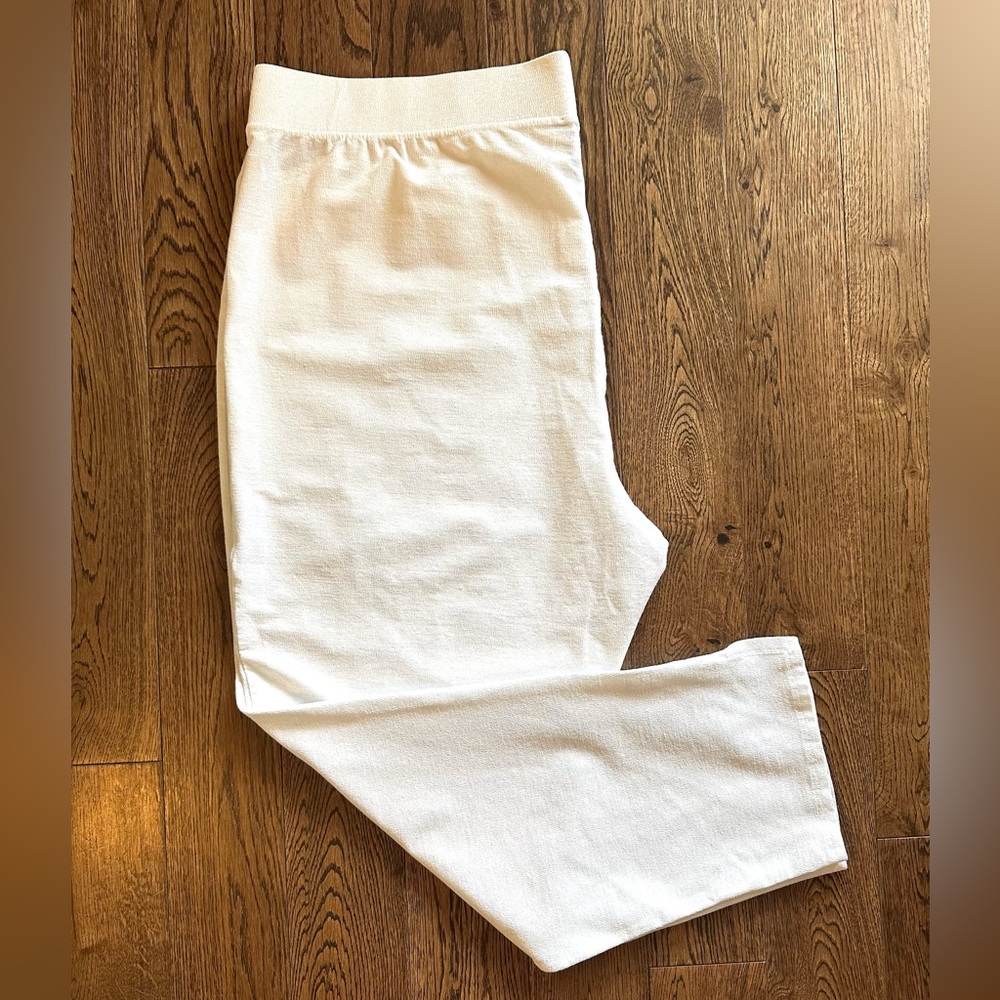 Eileen Fisher White Pull-On Pants Sz 1x